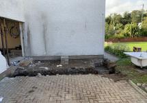 foundations dug for utility room