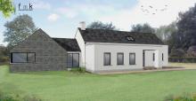 3D of front of contemporary house build 