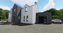 modern home northern ireland on restricted site