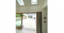 double height ceiling and large glazed doors