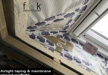 Airtight taping & membrane around rooflight