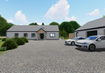 traditional home and garage