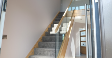glass staircase and landing