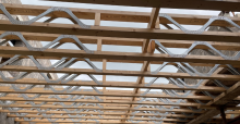 engineered joists for ease of installation of insulation and ducting 