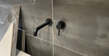 black feature bath and shower 